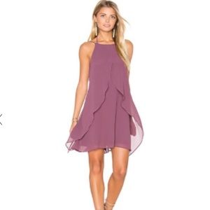 Revolve BCBGeneration mauve halter neck ruffle dress!